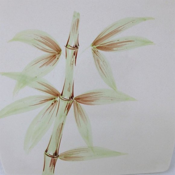 Serving Platter Hand Painted Bamboo Stalk Made in Italy 13.5" Vintage - Picture 5 of 5